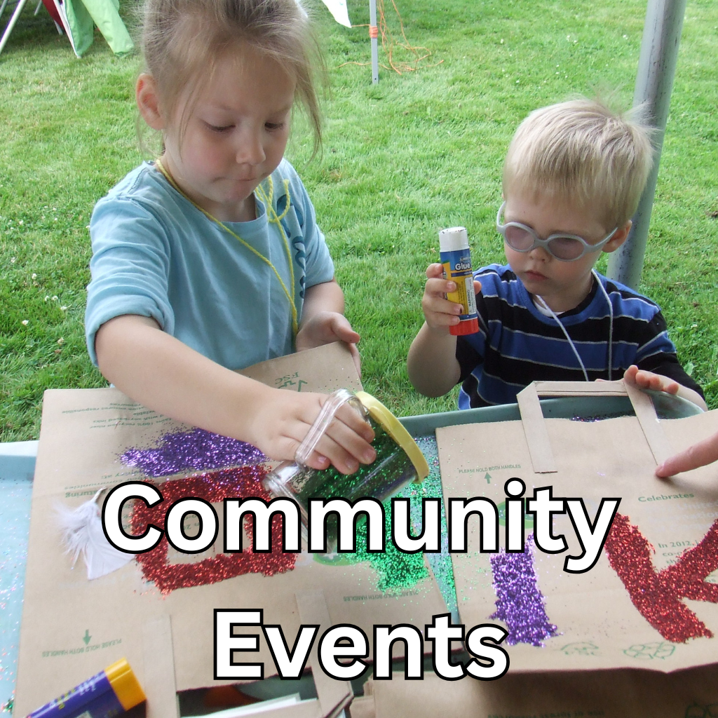 Community Events, picture of children making art at festival